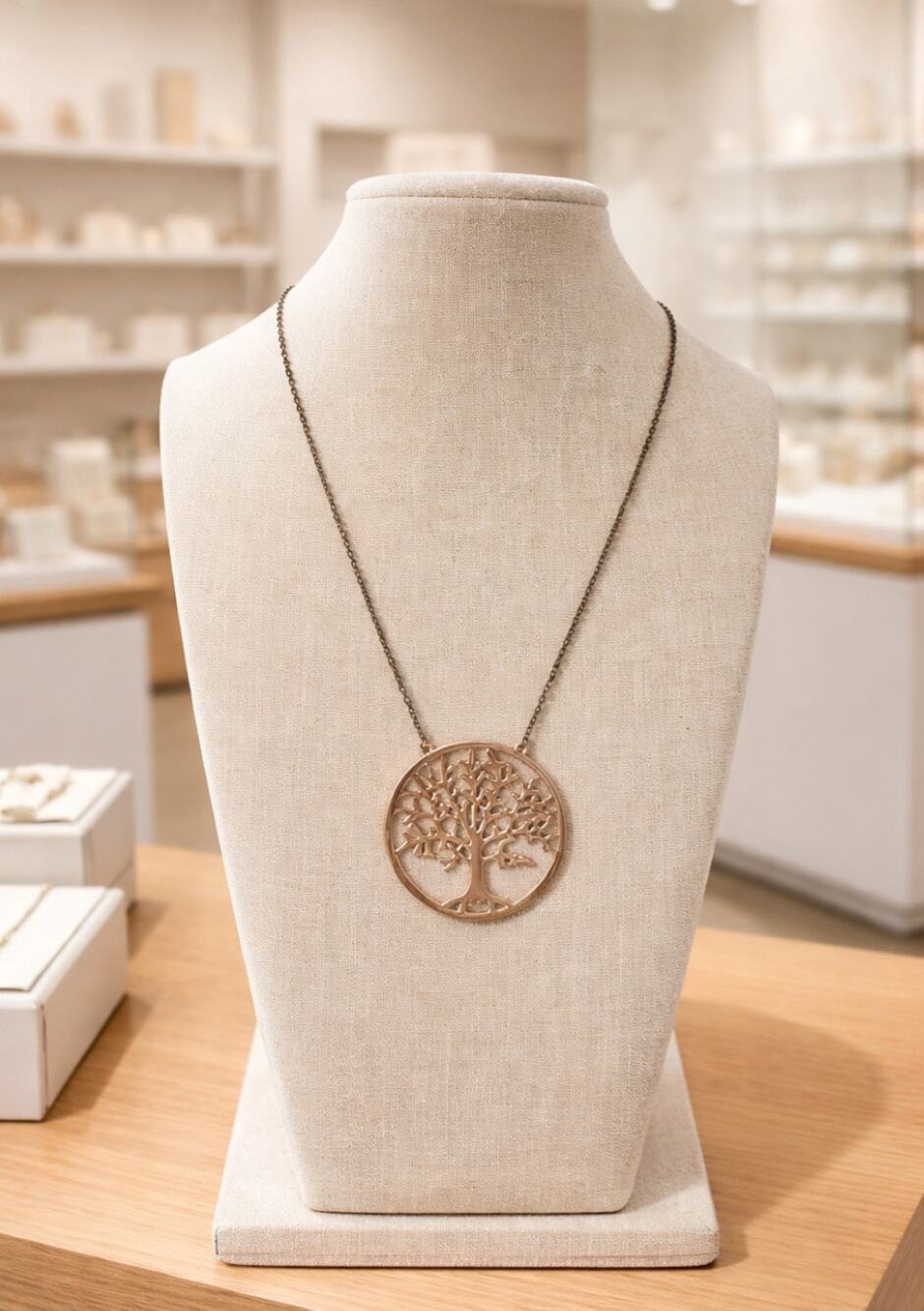 Pomina Black Gold Tree Pendent Necklace New